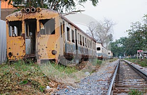Old local train in side railway