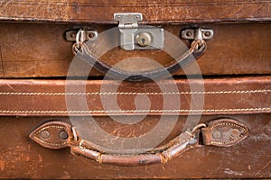 Old locked suitcases