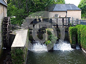 Old locks in Bayeux on the river Aure, Normandy.