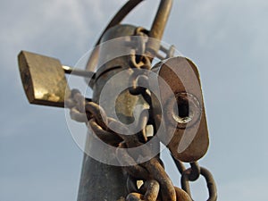 Old locks with chains