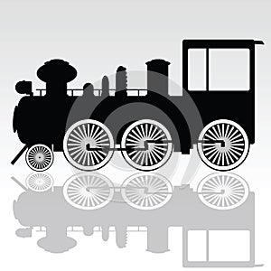 Old locomotive art illustration