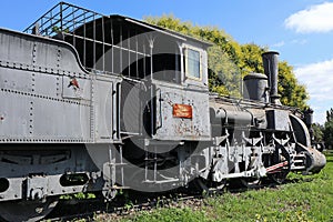 Old locomotive next to the railway station