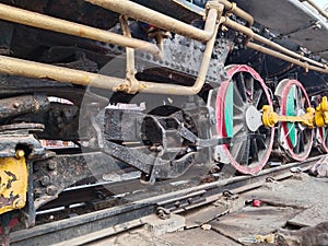 Old locomotive train engine in India