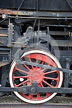 Old locomotive wheel