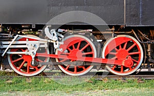 Old locomotive wheel