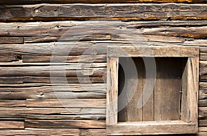 Old log cabin window