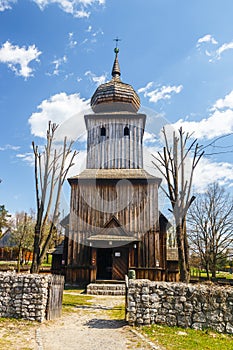 Old log church in an open-air ethnography museum
