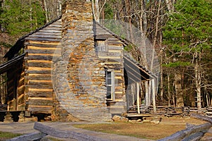 Old log Farmhouse from 1800's