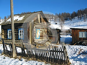 Old log house.