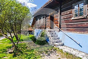 Old log house in an open-air ethnography museum