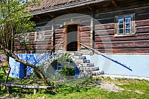 Old log house in an open-air ethnography museum