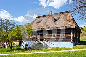 Old log house in an open-air ethnography museum