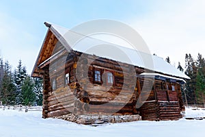 Old log peasant hut