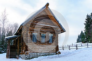 Old log peasant hut