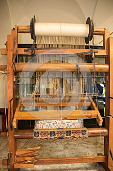 old loom in a textile laboratory