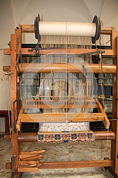 old loom in a textile laboratory