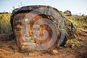 Old Lord Shiva statue near Gokarna city photo