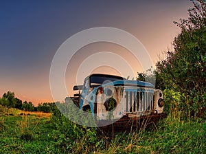 Old lorry in the field