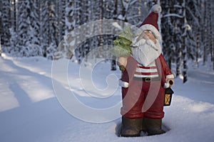 Old lovely warm Santa Claus. Background with a free space for postcard.