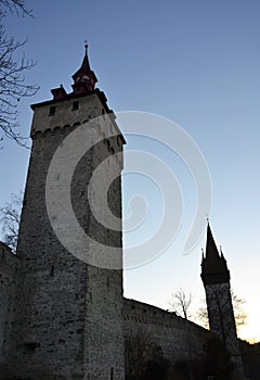 Old Lucerne castle towers