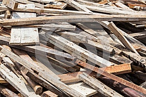 Old lumber in construction site