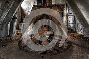 Old machine in an abandoned mill