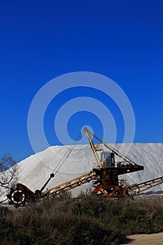 Old machine for extracting sea salt in a saline in the Camargue