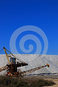 Old machine for extracting sea salt in a saline in the Camargue