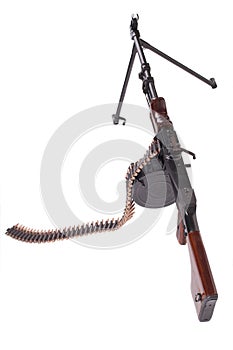 Old machine gun isolated