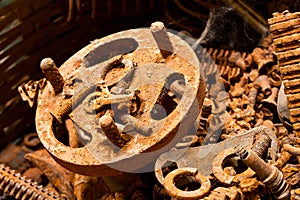 Old machine parts