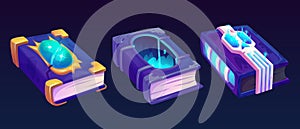 Old magic book for fantasy game vector ui icon
