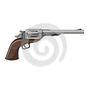 Old magnum revolver or handgun, vector icon photo