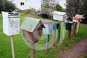 Old mailboxes rural area