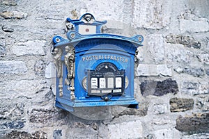 Old mailbox with the lettering in German