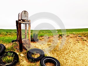 Old mailbox in the middle of nowhere.