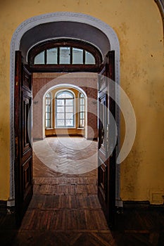 Old majestic abandoned historical mansion Turliki, Kaluga region