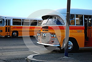 Old Maltese bus at bus stop