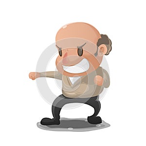 Old Man Anger Fight Pose