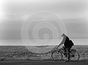 Old man and bicycle