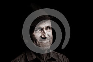 Old man with black hat