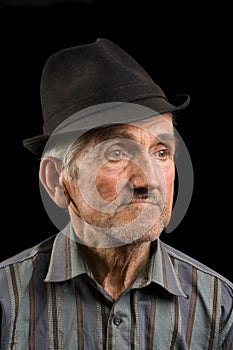 Old man with black hat