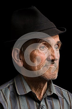 Old man with black hat