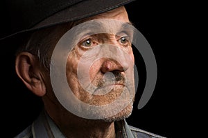 Old man with black hat