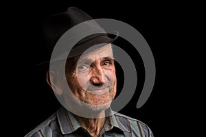 Old man with black hat