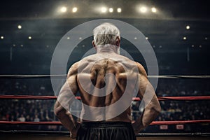 Old man boxer boxing. Generate Ai