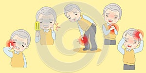 Old man with diseases