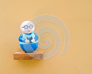 Old man doll , Eggshell color background