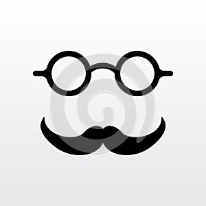 Old man faces moustaches and eyeglasses icon vector illustration