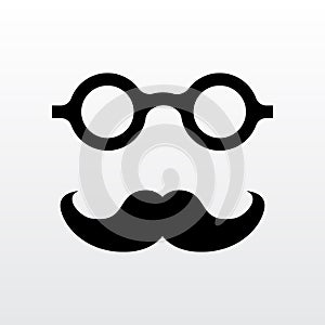 Old man faces moustaches and eyeglasses icon vector illustration