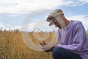 The old man about field